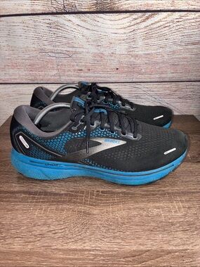 Pre Owned Brooks Ghost 14 Men's Running Shoes Black Blue Size 12